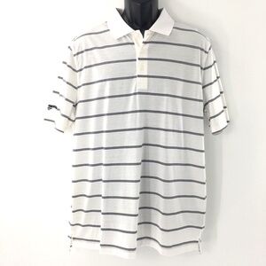 Glenmuir 1891 Men Polo Shirt Golf Performance White Blue Mercerised Cotton Sz L